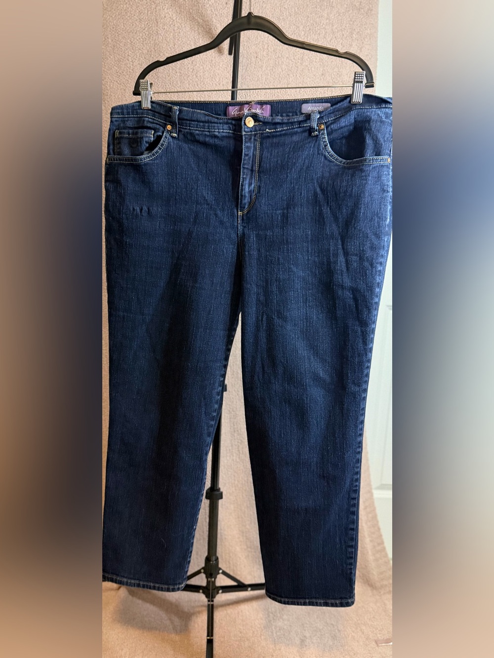 Gloria Vanderbilt Amanda Jeans 18W Dark Wash Classic Fit Tapered Leg
